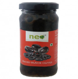Neo Sliced Black Olives   Glass Jar  220 grams